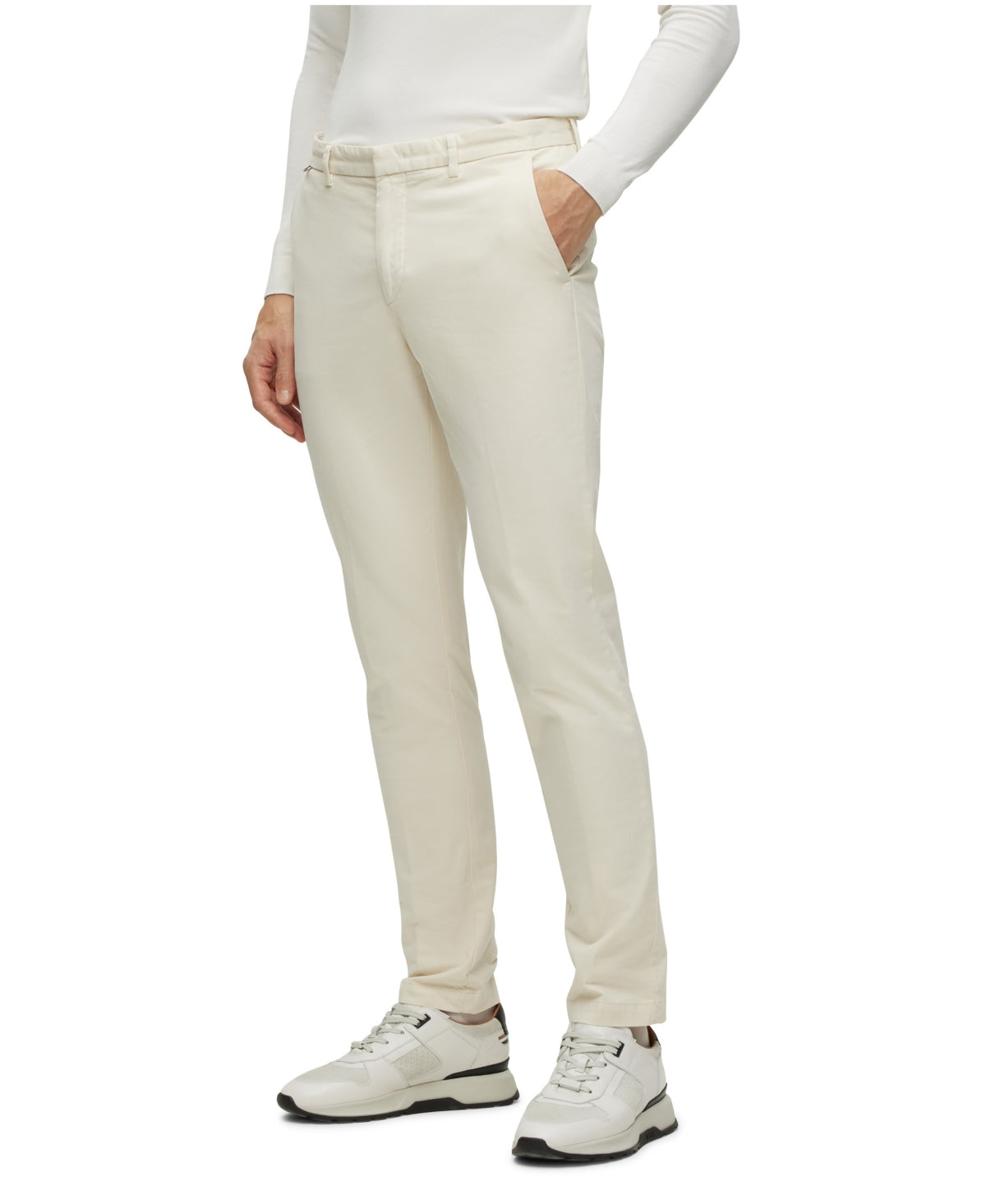 Hugo Boss Men Slim fit Casual Pants 46 / 31 White Solid