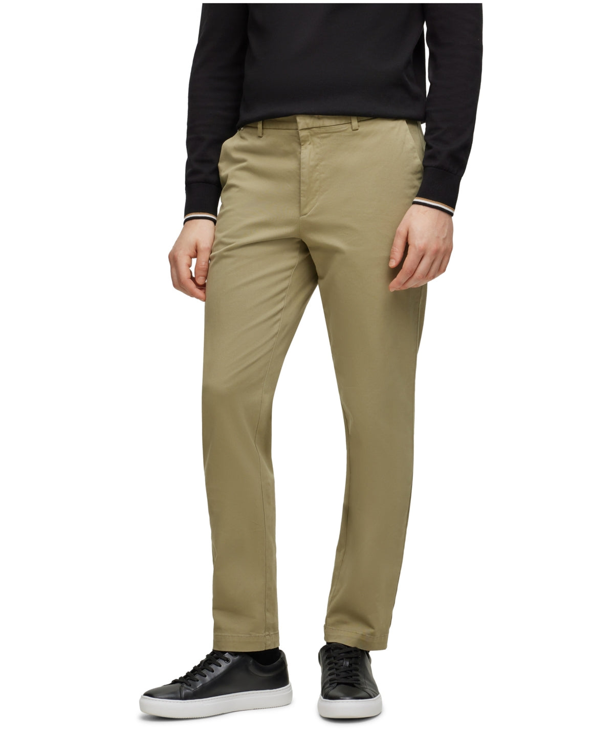 Hugo Boss Men's Stretch Slim-Fit Chinos Pants 34 x 32 Light Pastel Green