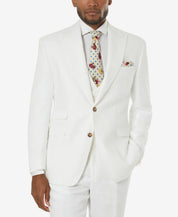Tayion Mens Classic fit Suit Jacket Blazer 40 S White Herringbone