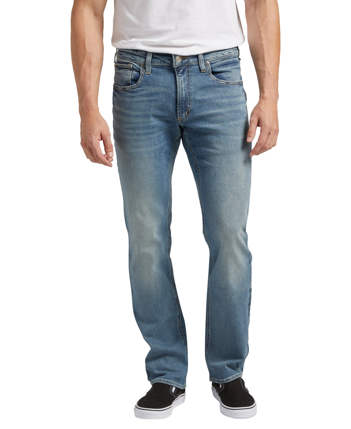Silver Jeans Co. Mens Slim Fit Straight Jeans Indigo Blue 294 34 x 32