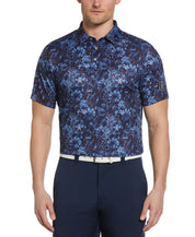 Pga Tour Men's Tie Dyed Fireworks Print Performance Golf Polo Shirt Blue Large