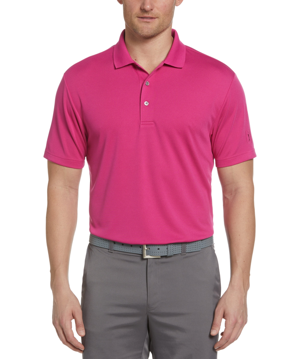 PGA TOUR Mens Short Sleeve Polo Shirt Pink Medium