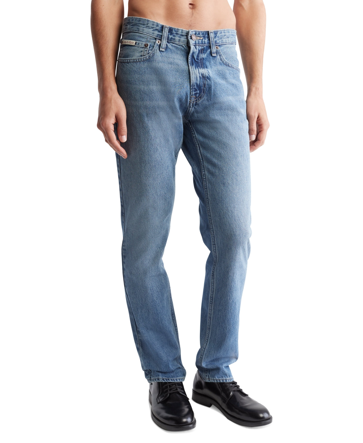 Calvin Klein Mens Medium Wash Mid Rise Slim Jeans Blue 30 x 32