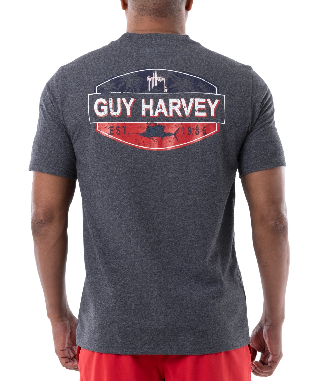 Guy Harvey Men's Threadcycled Logo Graphic Short Sleeve T-Shirt Grey 2XL
