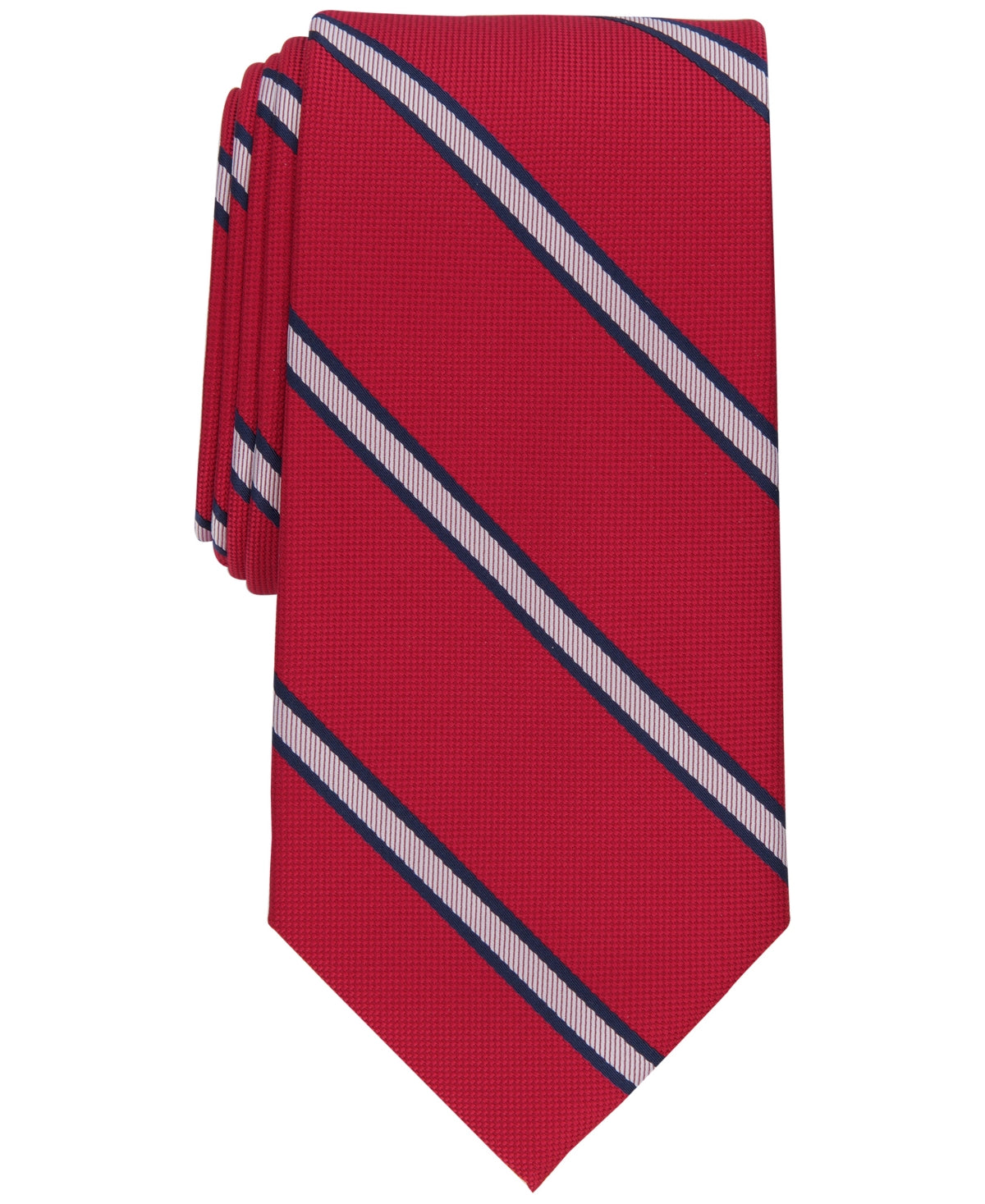 Club Room Men's Classic Stripe Tie Red Necktie