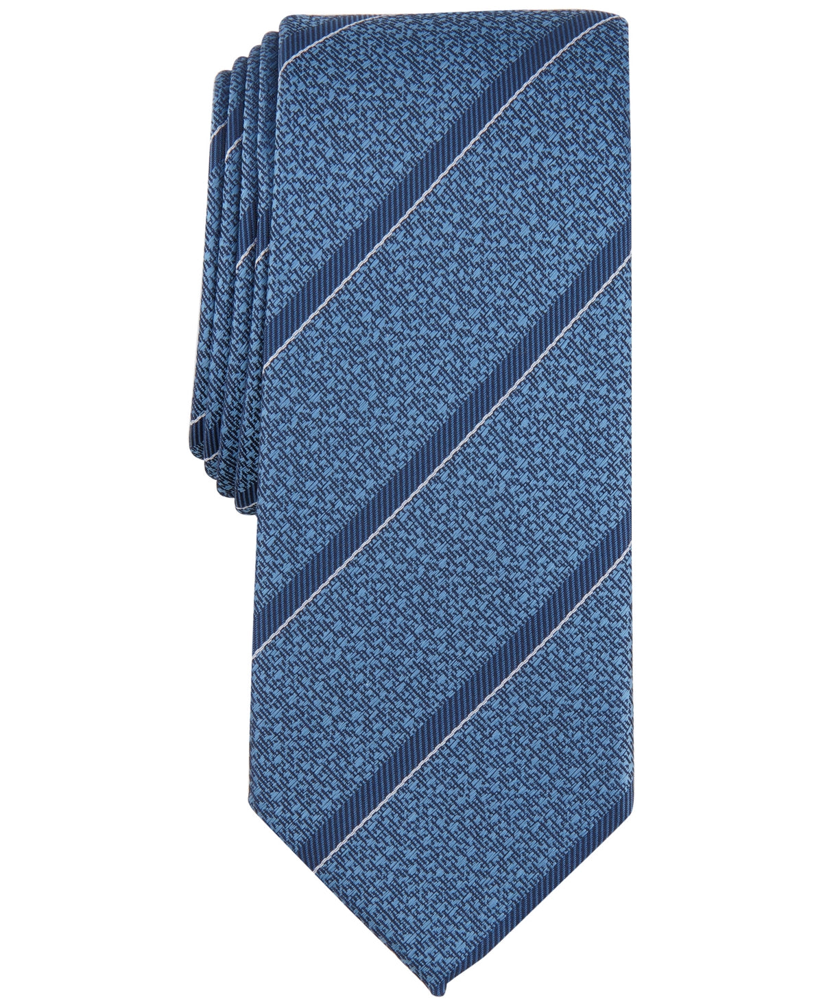 Alfani Mens Necktie  Slim Stripe Tie Indigo Blue