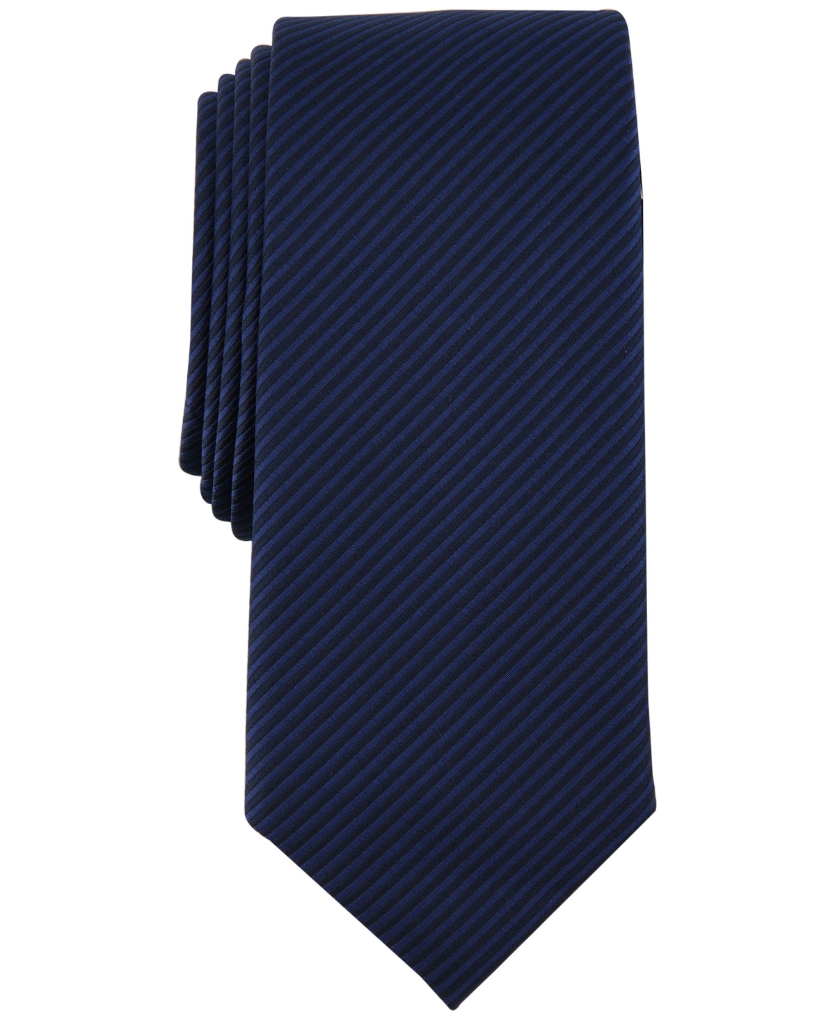 Alfani Mens Regular fit Tie Necktie One Size Navy Blue Solid