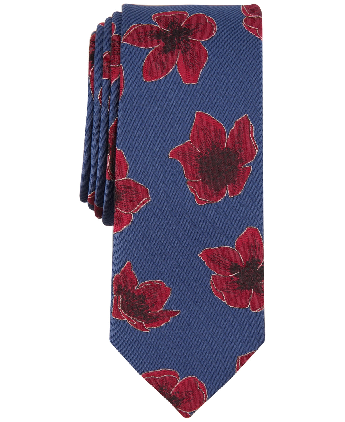 Bar III Mens Necktie Sayle Red Floral Tie OS