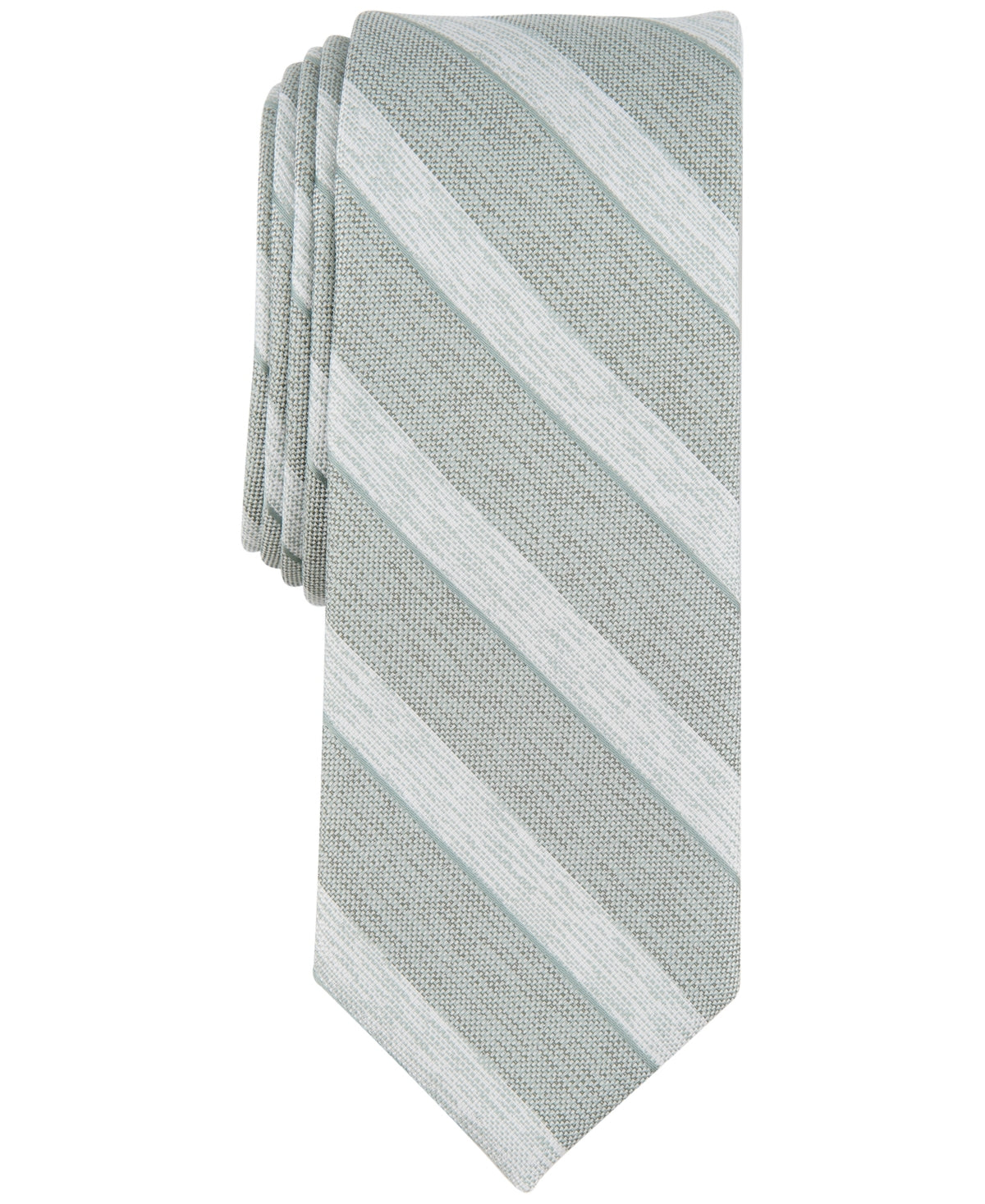 Bar III Mens Gable Stripe Sage Green Tie  Necktie