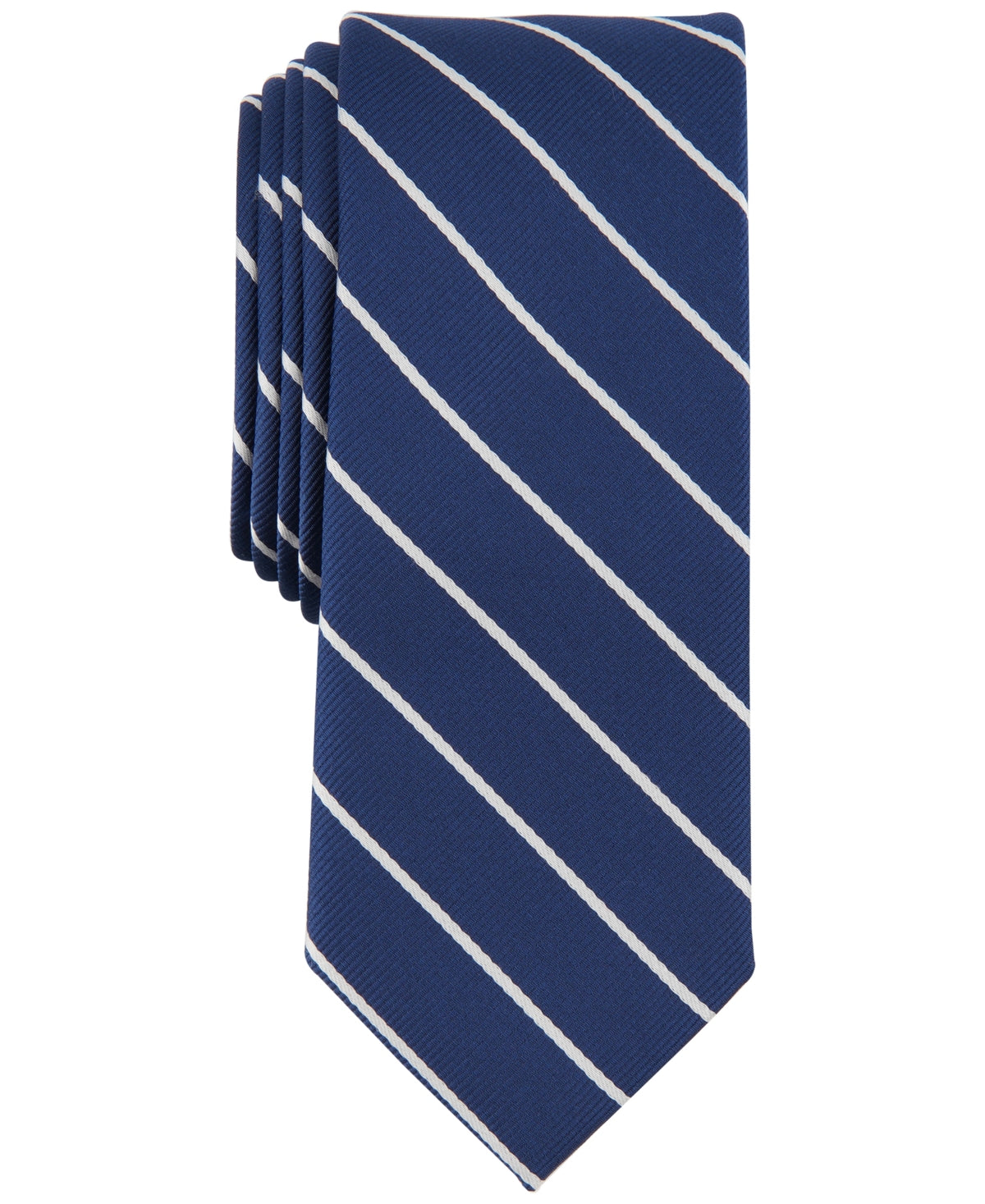 Bar Iii Men's Sorrento Stripe Tie Navy Blue Necktie