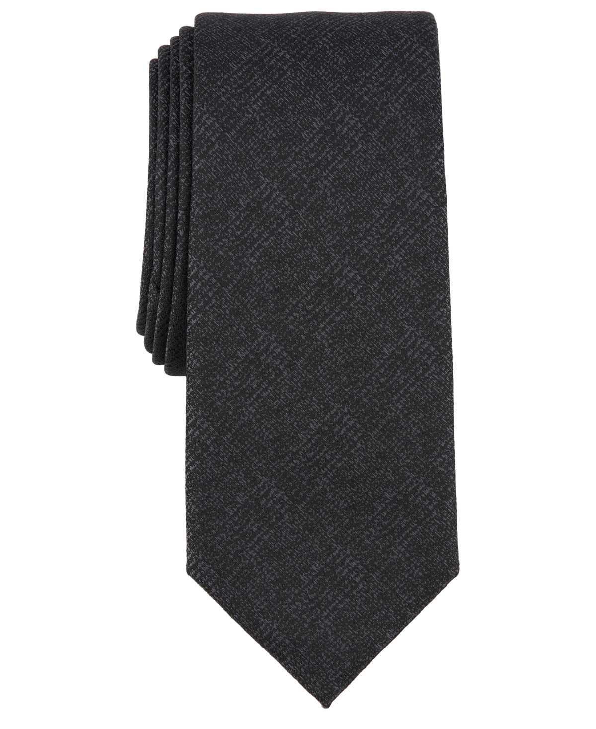 Alfani Mens Slim fit Tie Necktie One Size Black Glen Plaid