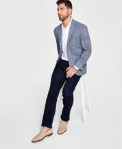 Michael Kors Mens Modern-Fit Grey Plaid Sport Coat 38R