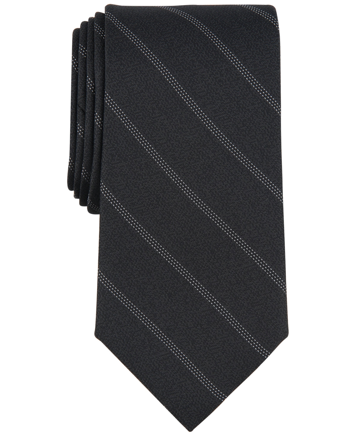 Michael Kors Mens Tie Necktie One Size Black Farrington Striped