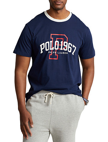 Polo Ralph Lauren Mens Big and Tall 1967 Graphic Short Sleeve T Shirt Blue 4XLT
