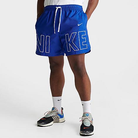 Nike Mens Relaxed fit Drawstring Shorts Medium / 6 Blue Solid