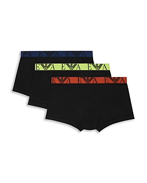 Armani Mens 3 Pack Trunks Underwear Large Black