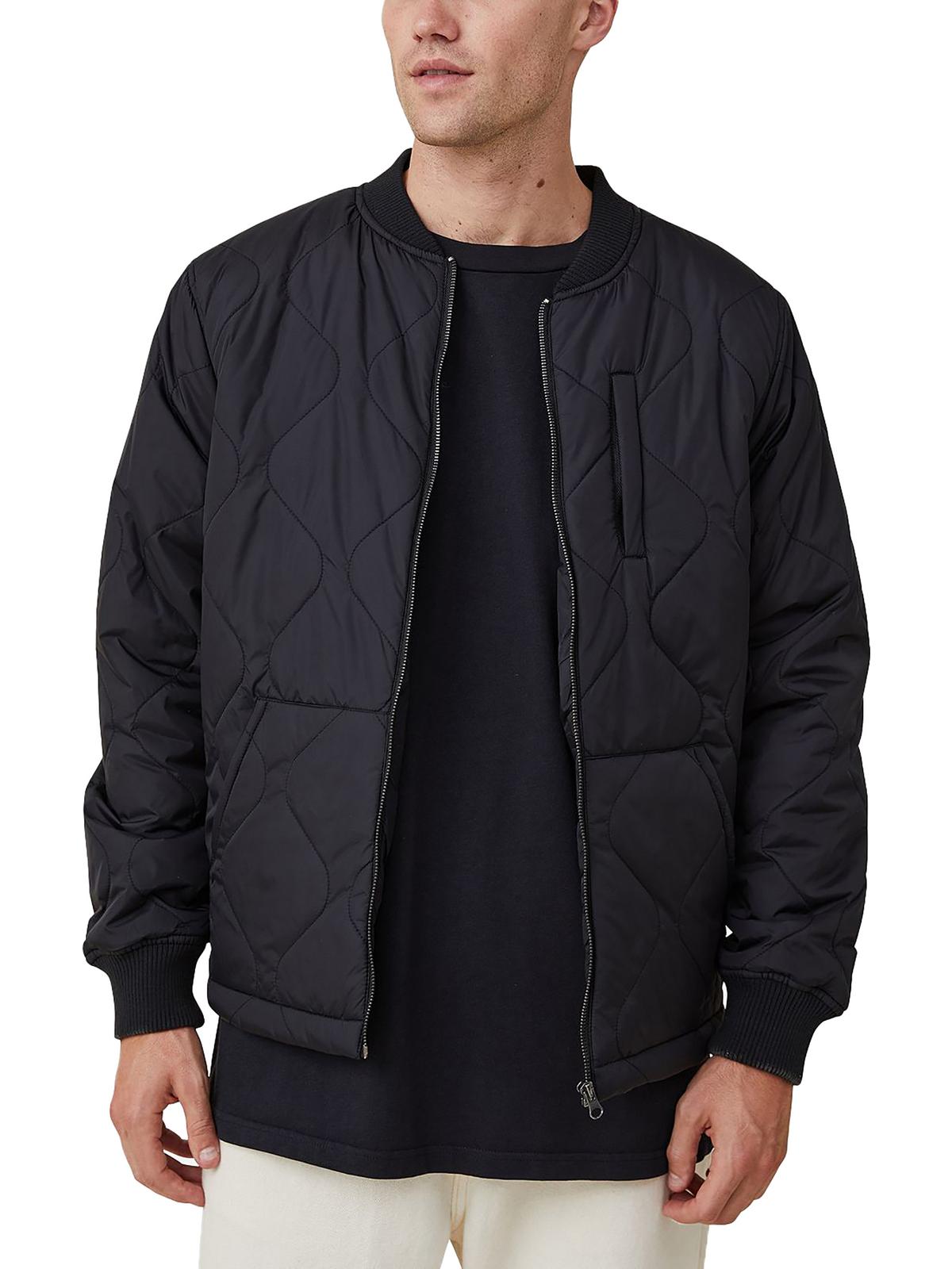 COTTON ON Mens Recycled Bomber Jacket Black XL
