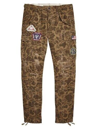 Polo Ralph Lauren Mens Rustic Canvas Cargo Pants Camo Brown 36 x 34