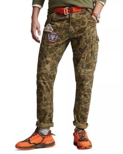 Polo Ralph Lauren Mens Rustic Canvas Cargo Pants Camo Brown 36 x 34