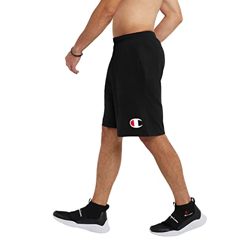 Champion Mens Big and Tall Powerblend Soft Fleece Shorts Black Large