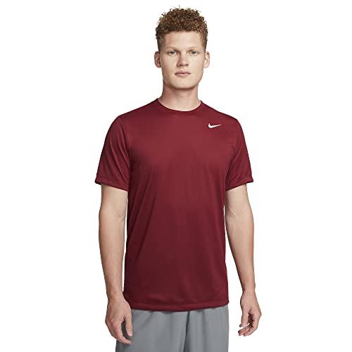 Nike Men's Dri FIT Legend Fitness T Shirt Red Silver Large