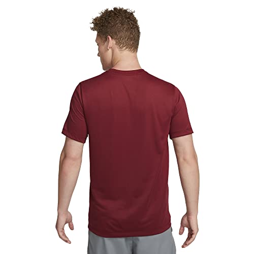 Nike Men's Dri FIT Legend Fitness T Shirt Red Silver Large