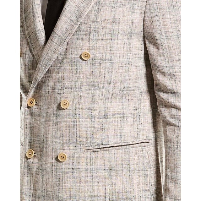 John Varvatos Namo Peak Lapel Double Breasted Jacket EU 52R US 42R Beige Tan