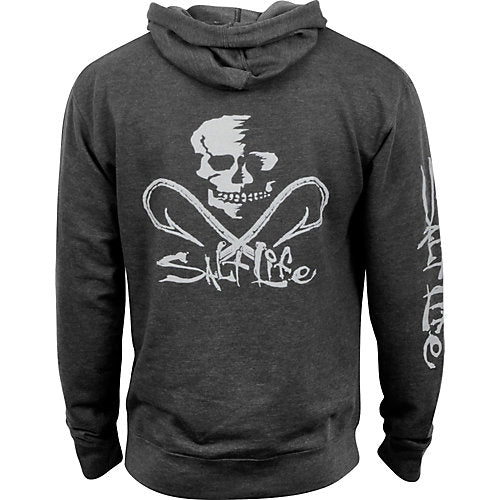 Men's Skull And Hooks Pullover Hoodie Sweatshirt Salt Life Charcoal Xxl