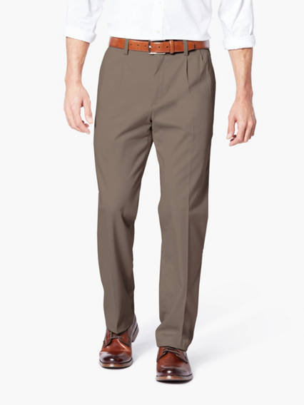 Dockers Mens Easy Stretch Khaki Pants Dark Pebble Brown 36 x 29