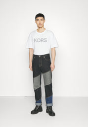 Michael Kors Mens Checker T shirt XXL 2XL Opal Grey