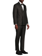 Karl Lagerfeld Mens Modern fit Double Breasted Tuxedo Suit 48 R / 42 W Black