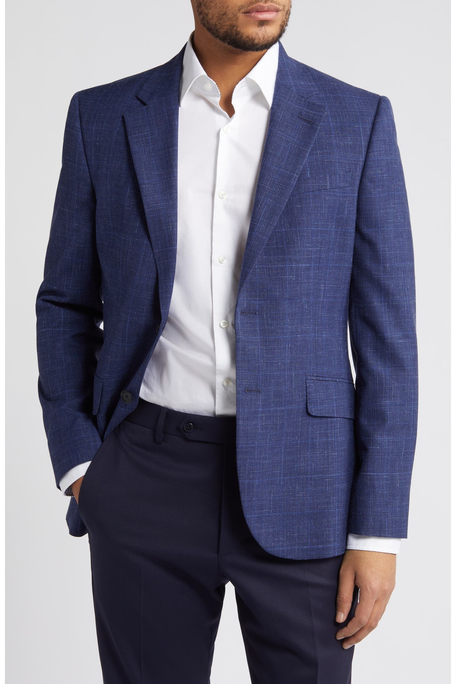 Ted Baker Mens Slim fit Mélange  Sport Coat Blazer 38 R Blue Solid