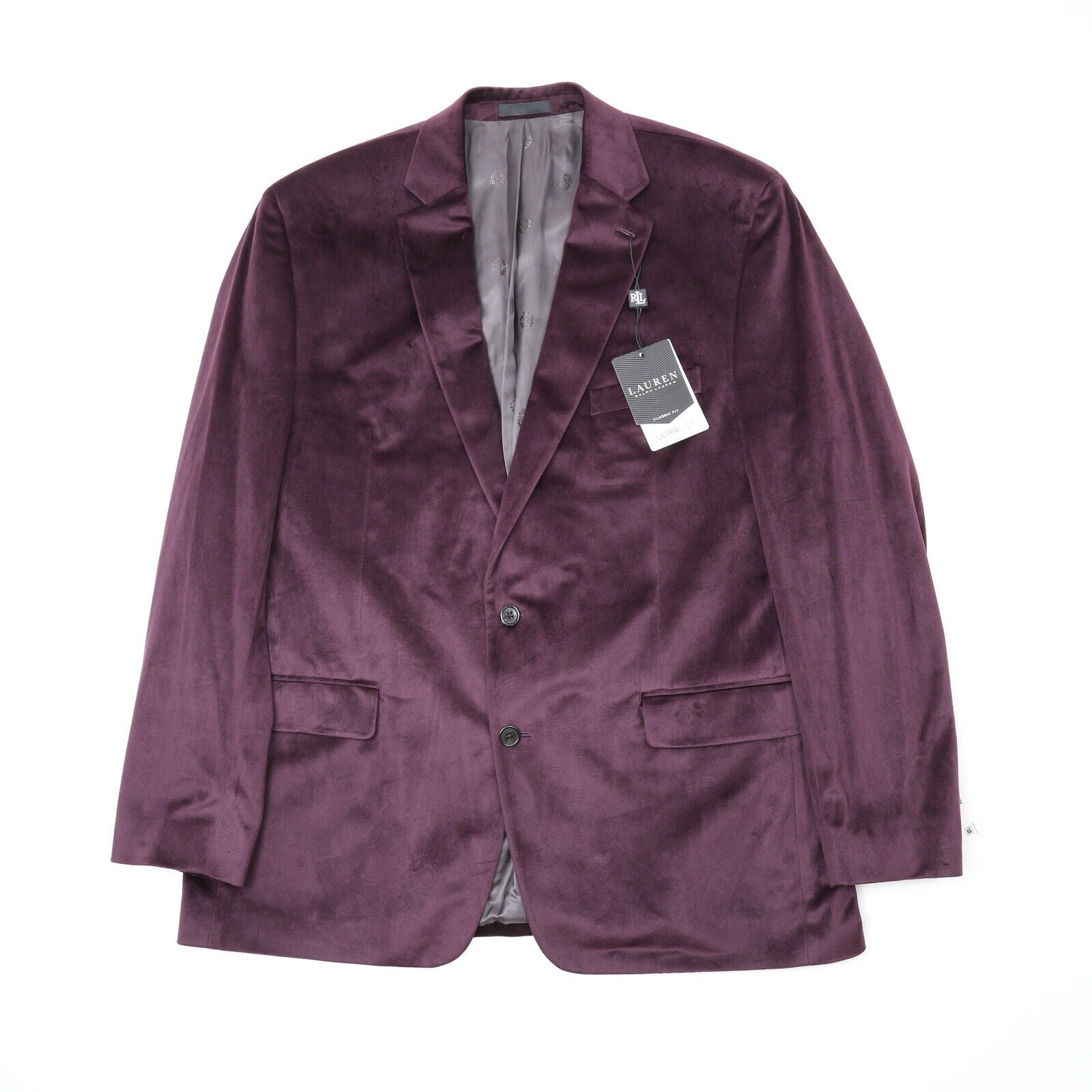 New Lauren Ralph Lauren Men's Velvet Sport Coat Burgundy 48R