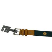 Sun + Stone Mens Green Printed Faux Leather Belt Small / Medium  30 - 36