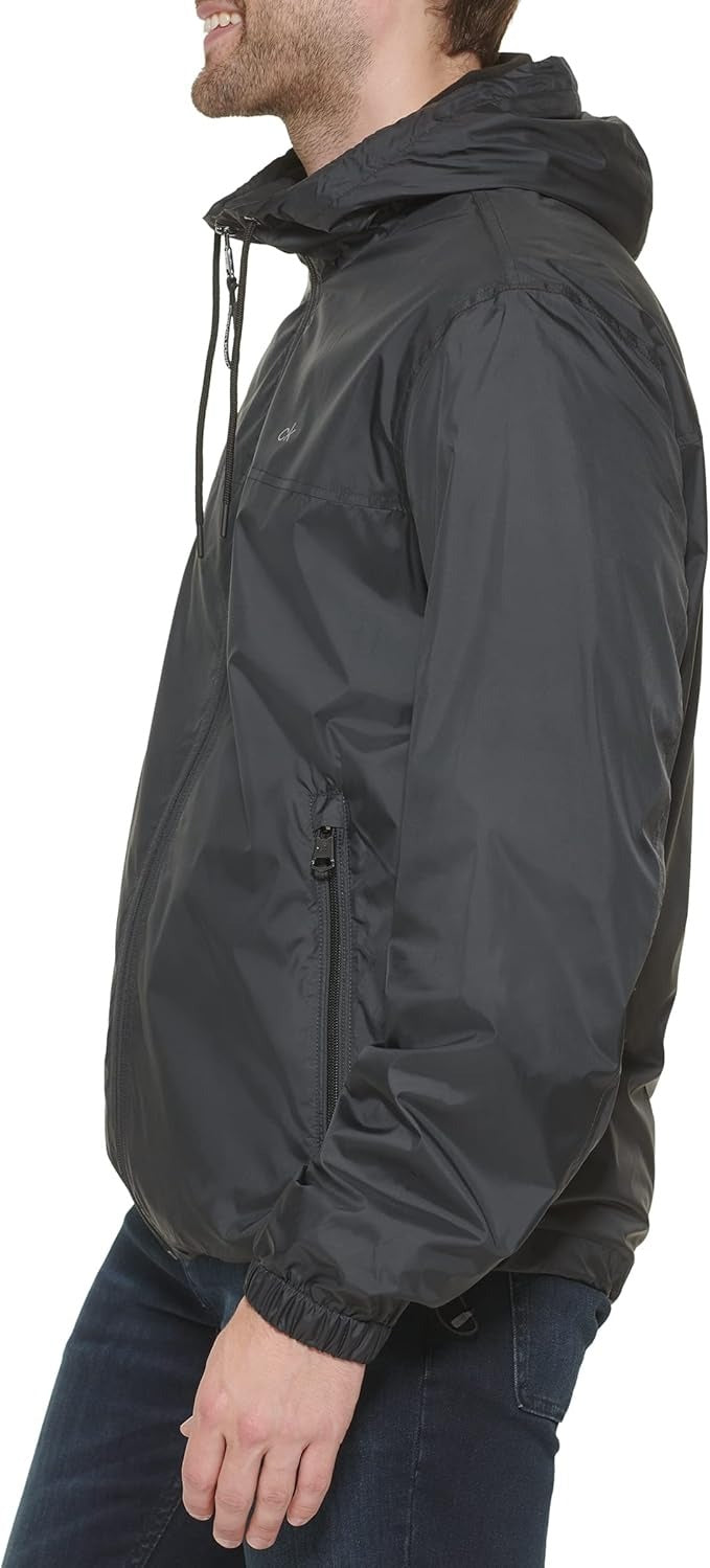 Calvin Klein Men's Black Polar Fleece Lined Windbreaker Black Small