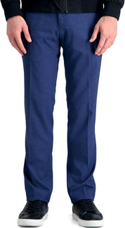 Kenneth Cole Mens Slim fit Dress Pants 34 / 32 Navy Blue Check Stretch