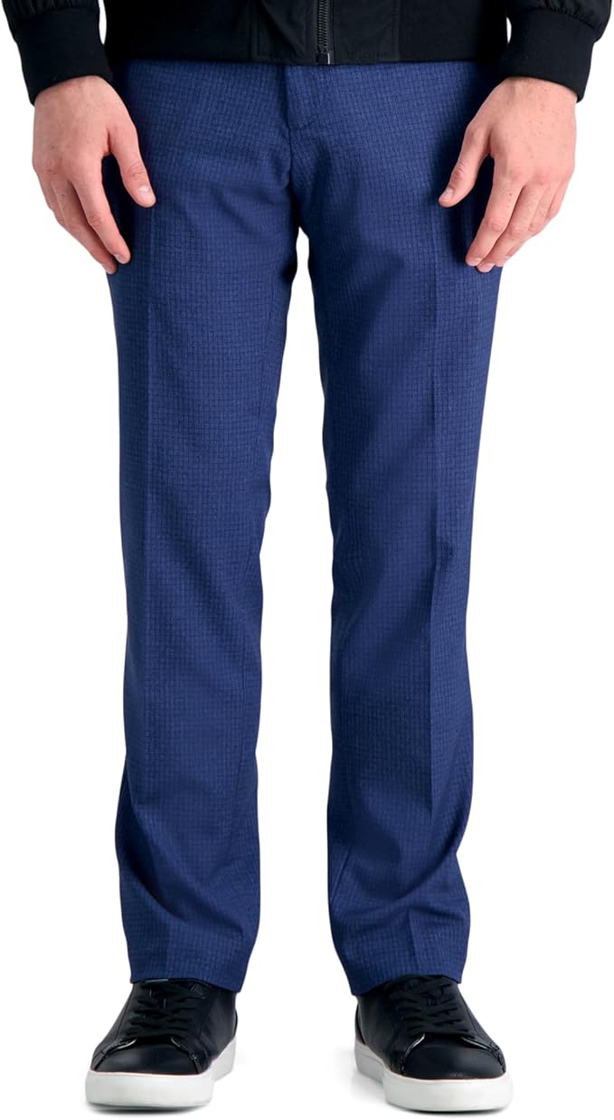 Kenneth Cole Mens Slim fit Dress Pants 32 / 30 Navy Blue Check