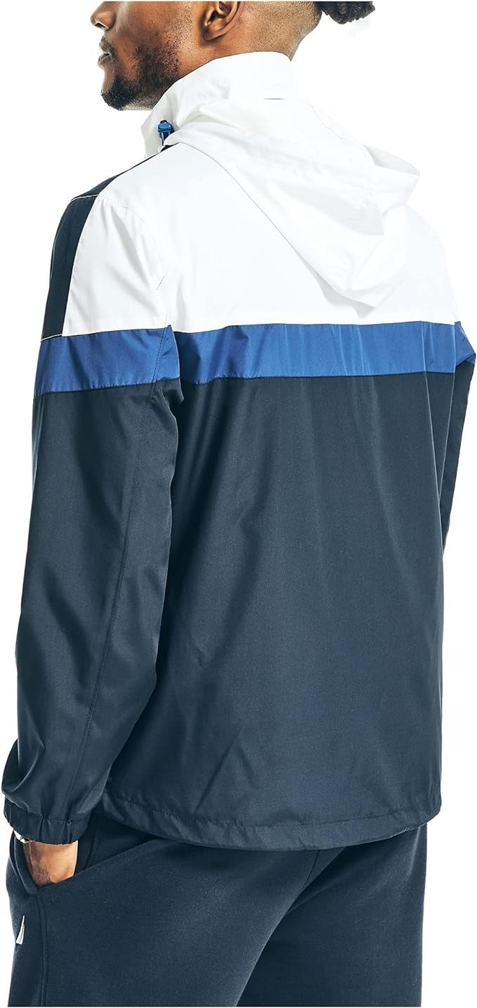 Nautica Men's Colorblock Jacket XXL 2XL Navy Blue / White