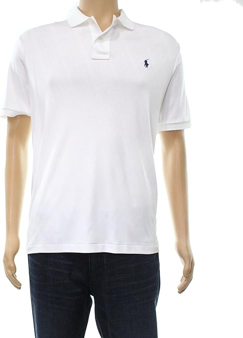 Polo Ralph Lauren Mens Classic fit Short Sleeve Polo Shirt Large White Solid