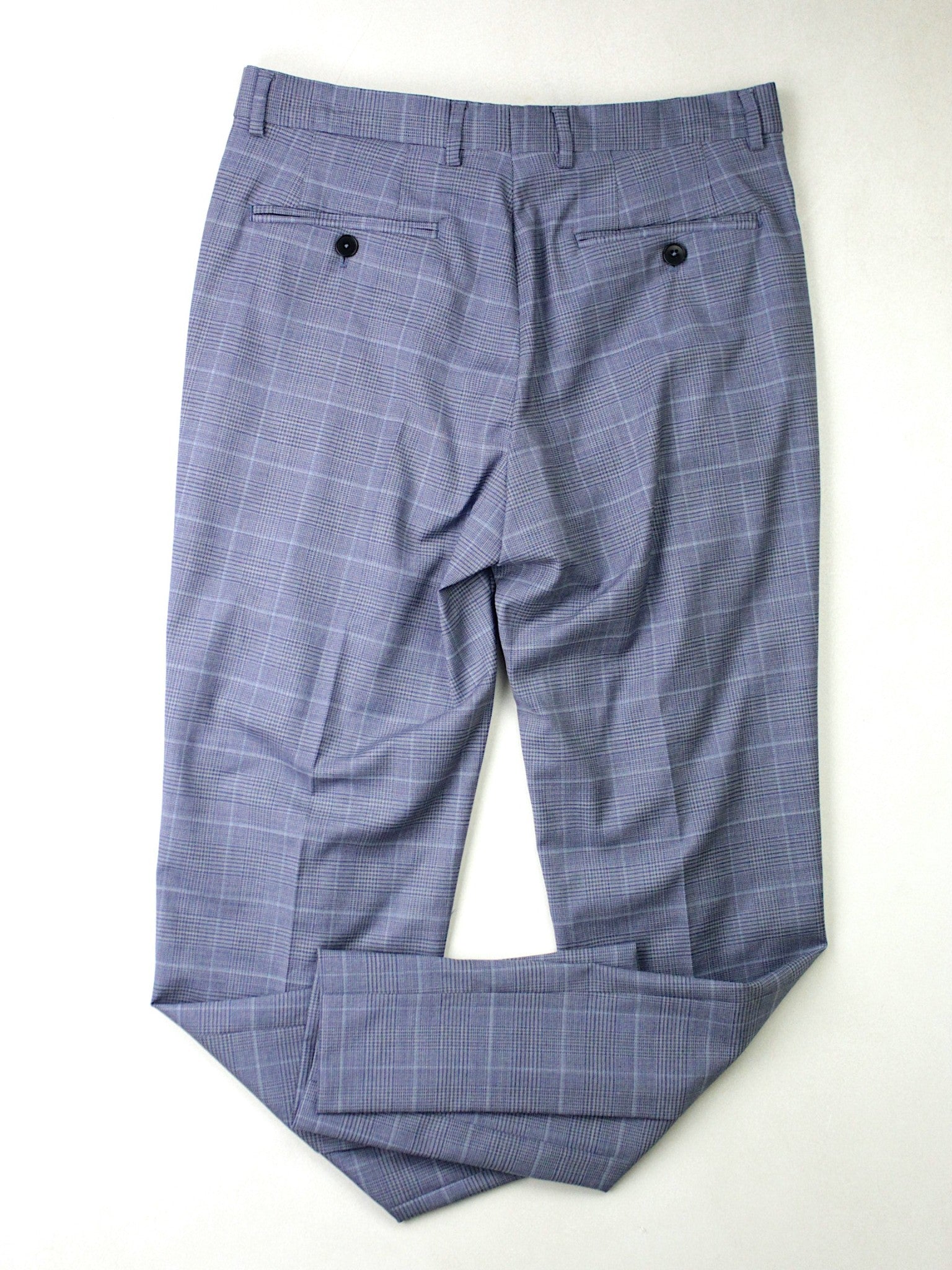 AX Armani Exchange Men's Slim Fit Dress Pants 34 x 32 Blue Plaid