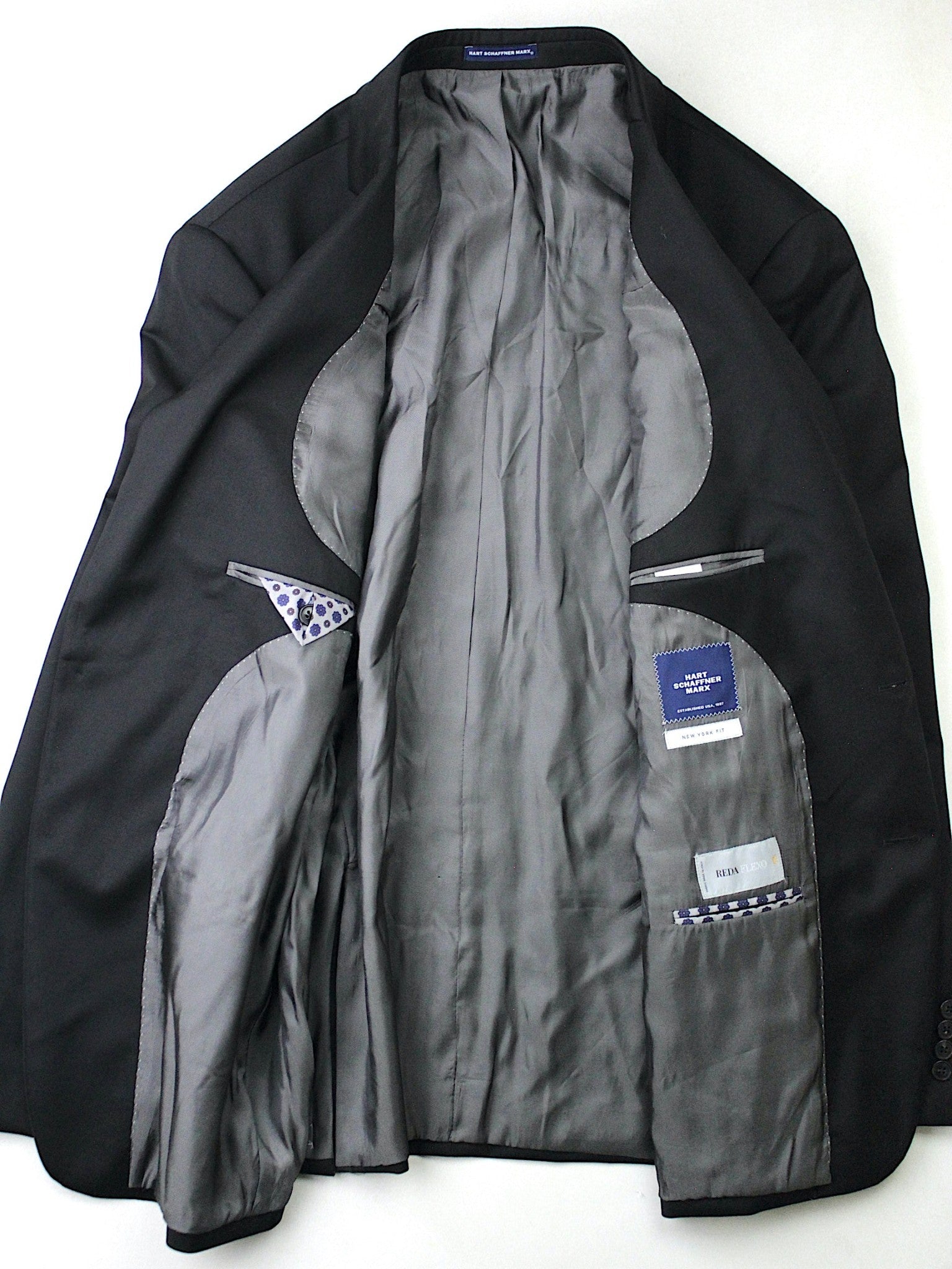 Hart Schaffner Marx New York Soft Classic Fit Suit Jacket Blazer 44R Black
