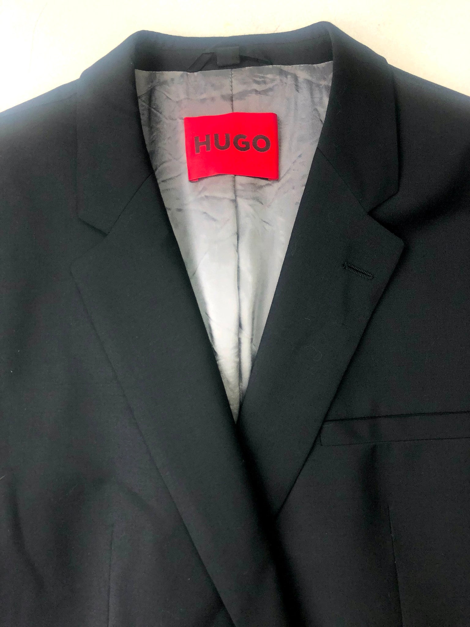 Hugo Boss Mens Modern fit Suit Jacket Blazer 42 R Black Solid Stretch
