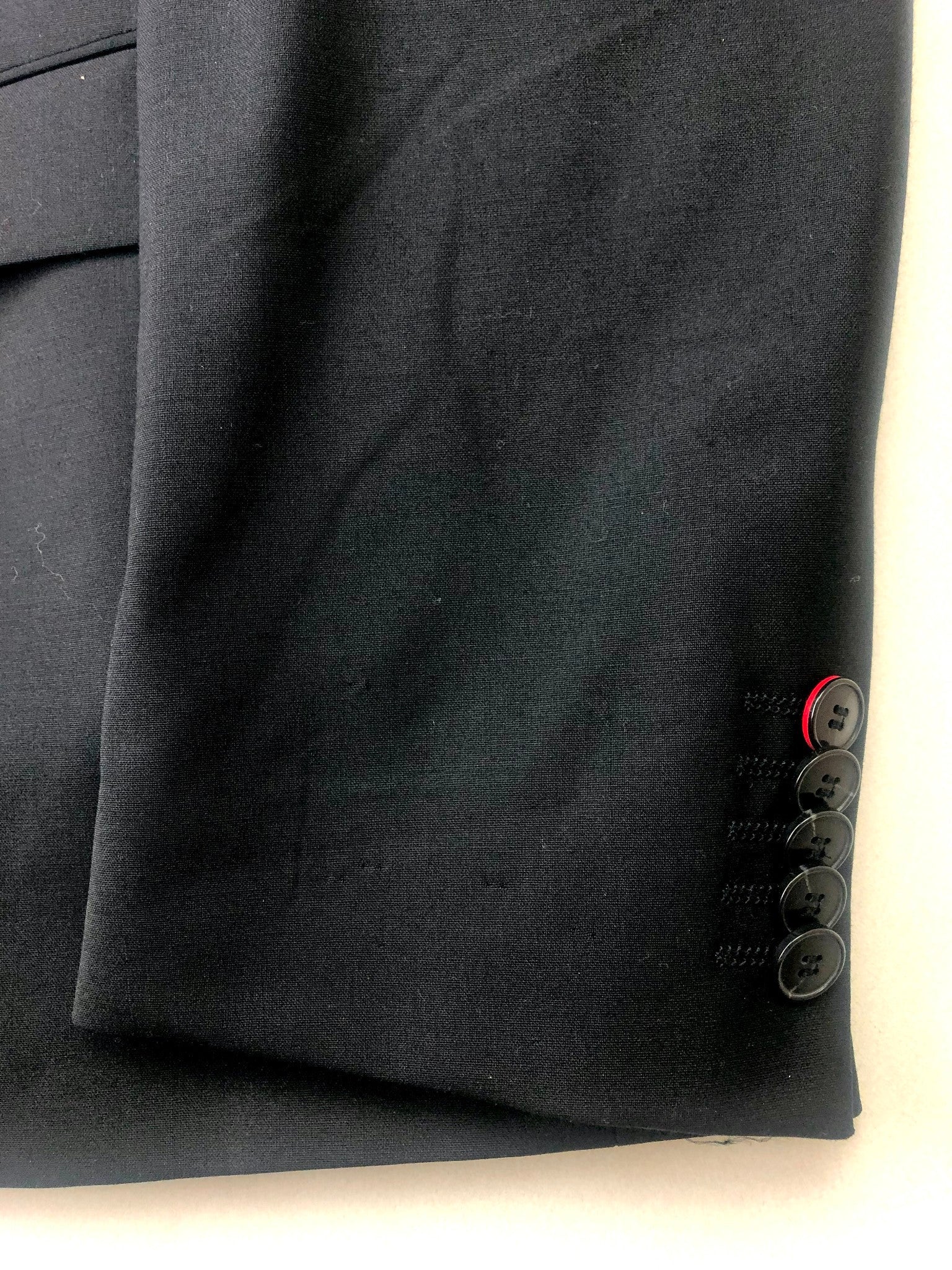 Hugo Boss Mens Modern fit Suit Jacket Blazer 38 S Black Solid Stretch Wool