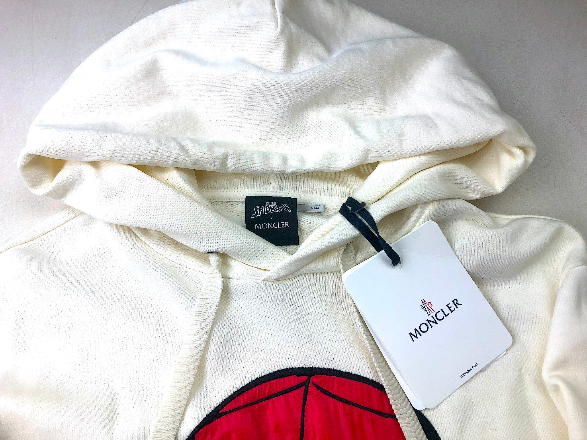Moncler Mens Graphic Hoodie Sweatshirt Size XL White