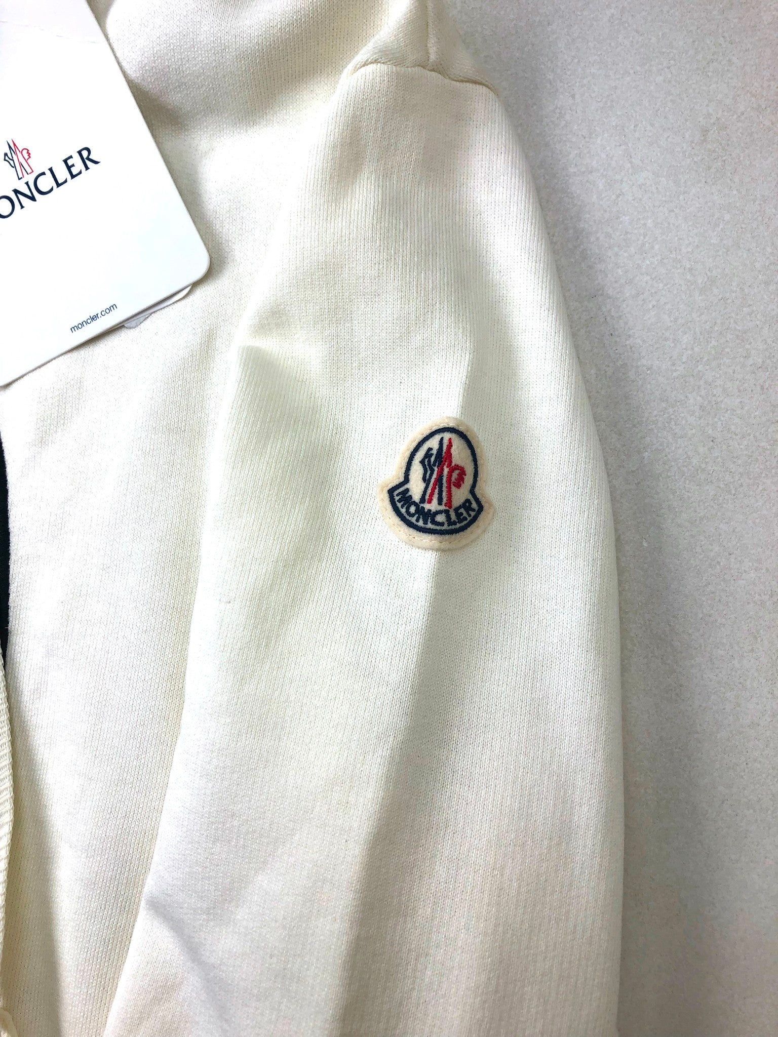 Moncler Mens Graphic Hoodie Sweatshirt Size XL White