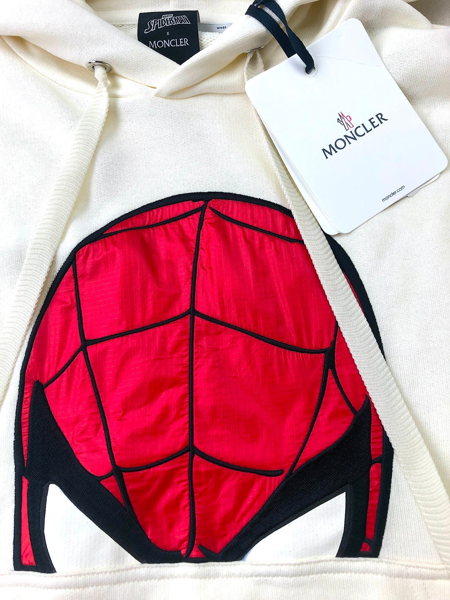 Moncler Mens Graphic Hoodie Sweatshirt Size XL White