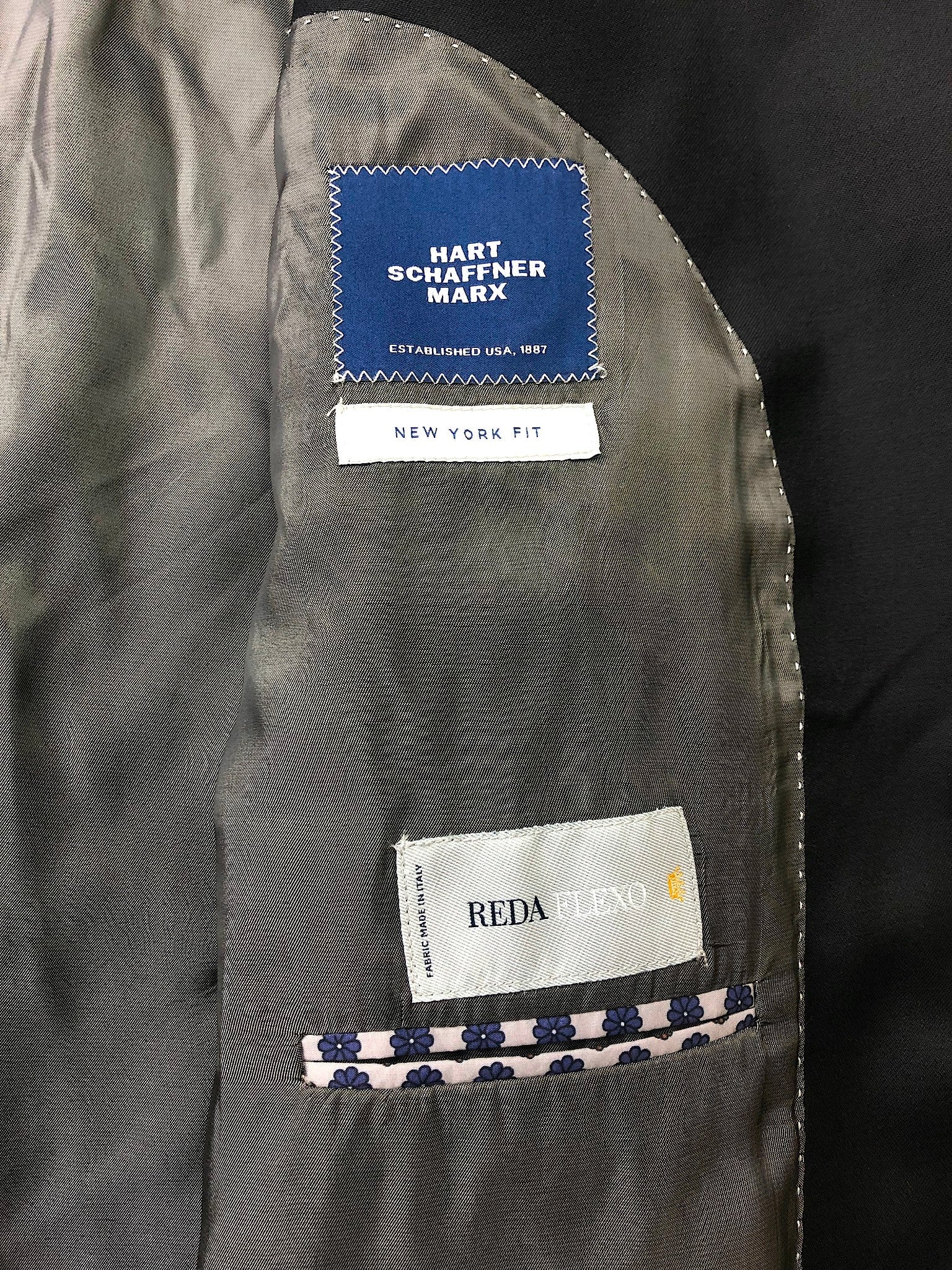 Hart Schaffner Marx New York Soft Classic Fit Suit Jacket Blazer 44R Black