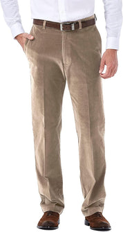 Haggar Mens Classic fit Dress Corduroy Pants 36 / 31 Beige Solid