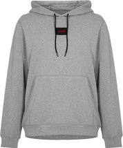 Hugo Boss Mens Logo Patch Hooded Pullover Sweatshirt Grey XXL