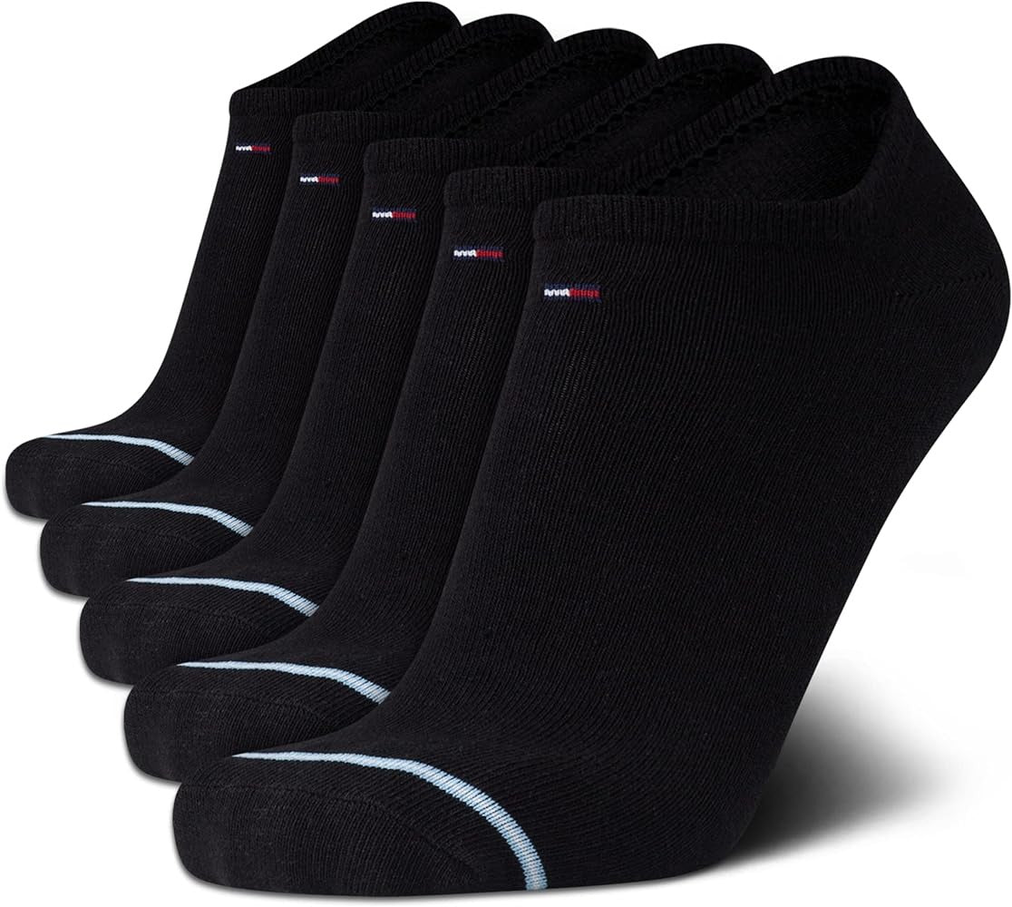 Tommy Hilfiger Men's 5 Pack Ankle Socks Black One Size